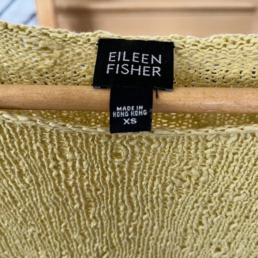 Eileen Fisher knit sweater citron color, xs